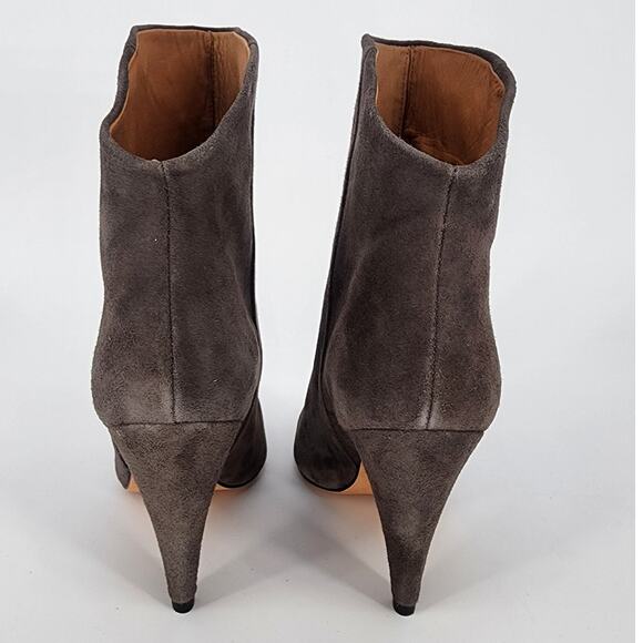 IRO Gray Suede Pointy Toe High-Low Booties Women's Size 36 (US 5.5) - Picture 5 of 15